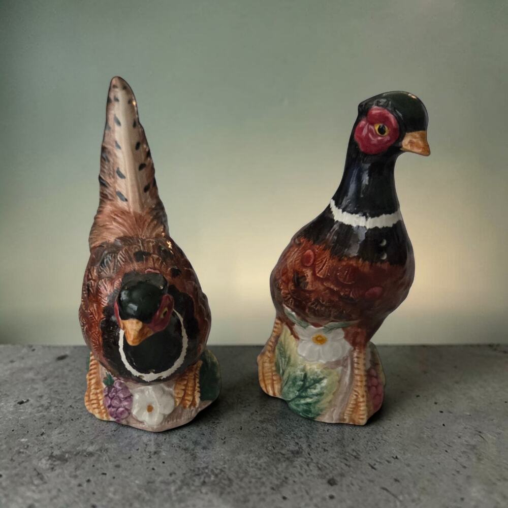 Fitz and Floyd Pheasant Collection Salt and Pepper Shaker Set EUC